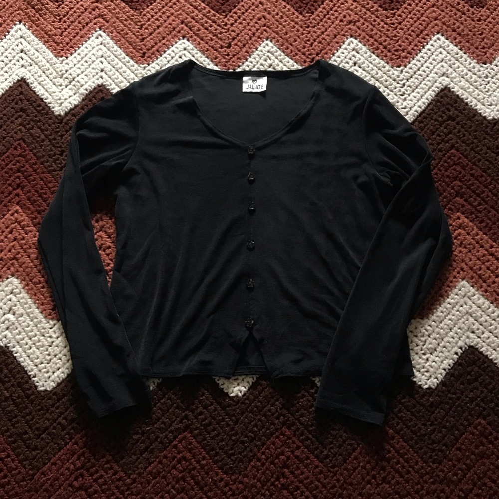 90s vintage Jalate black long sleeve top